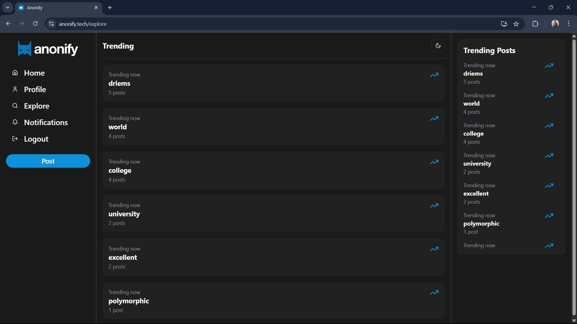 Anonify – Full-Stack Anonymous Social Media Platform - Image 12