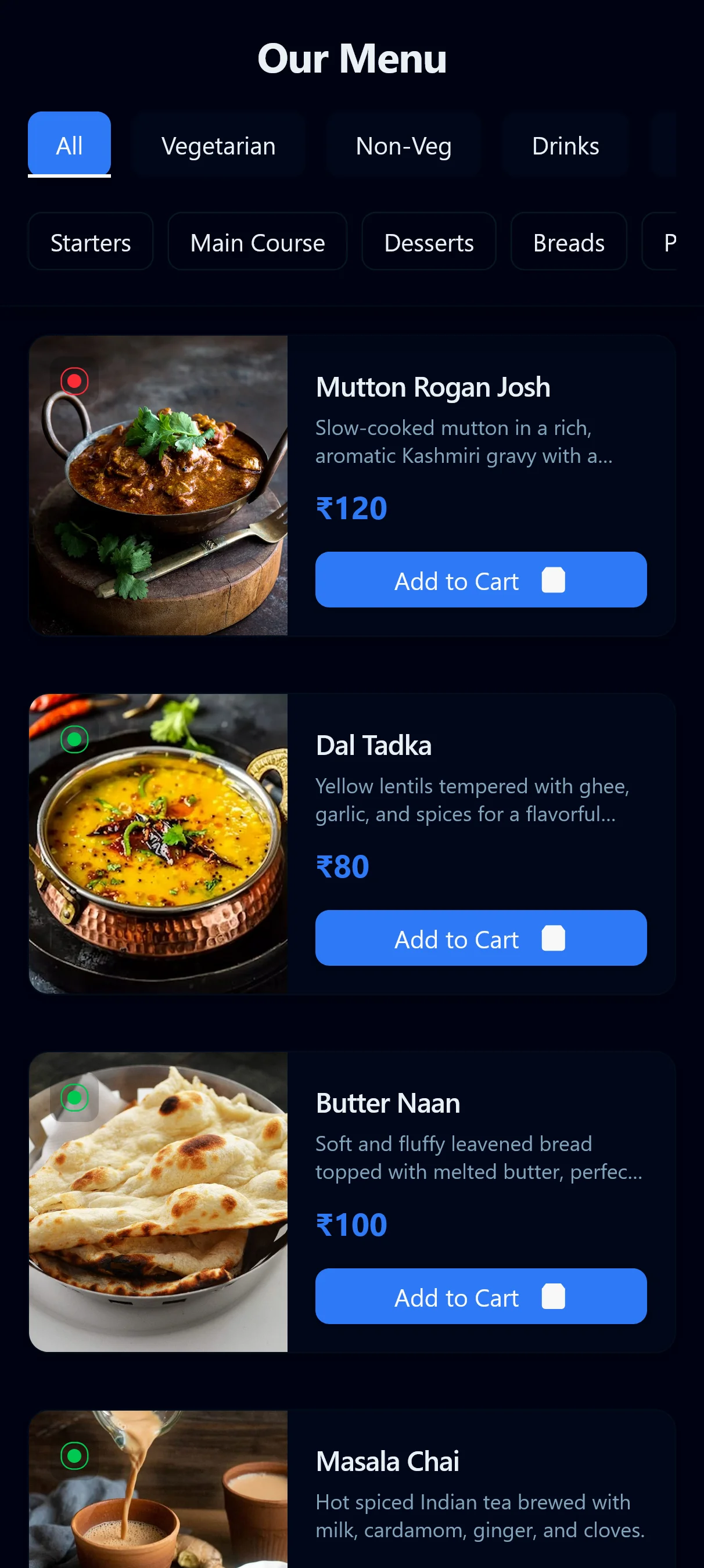 Digital Restaurant Menu - Image 1