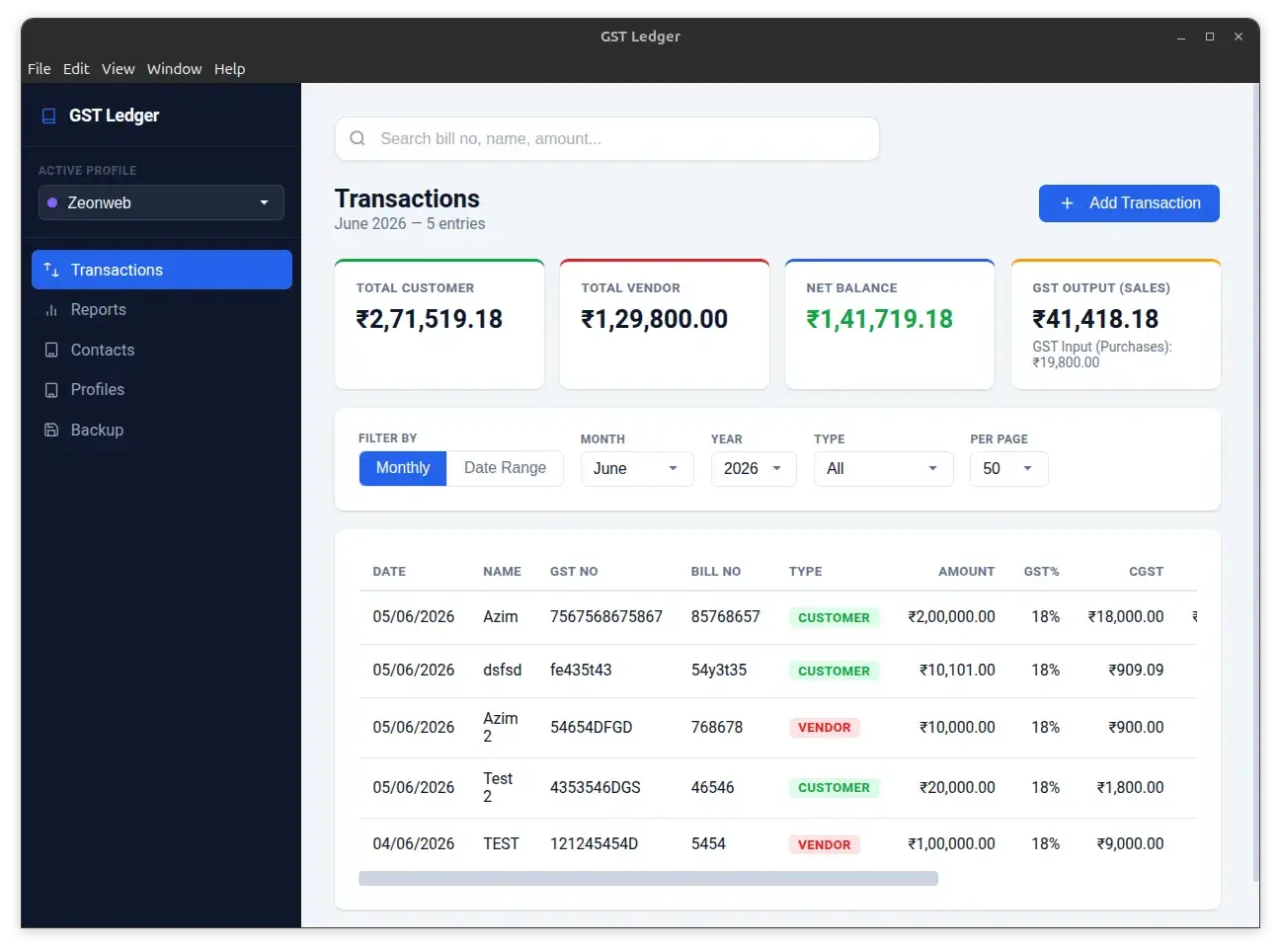 GST Ledger – Offline Desktop App for Small Business Accounting - Image 1