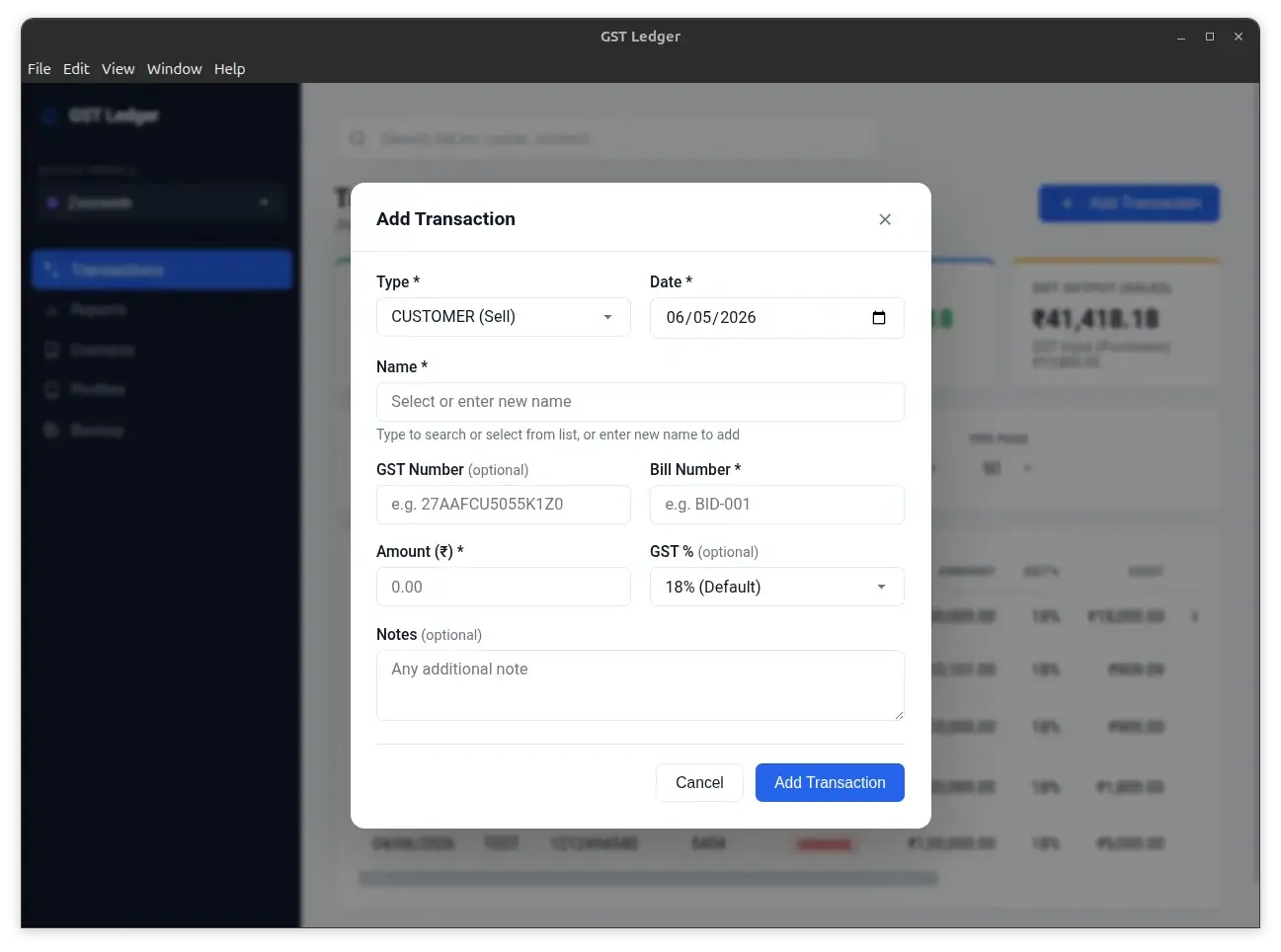 GST Ledger – Offline Desktop App for Small Business Accounting - Image 2
