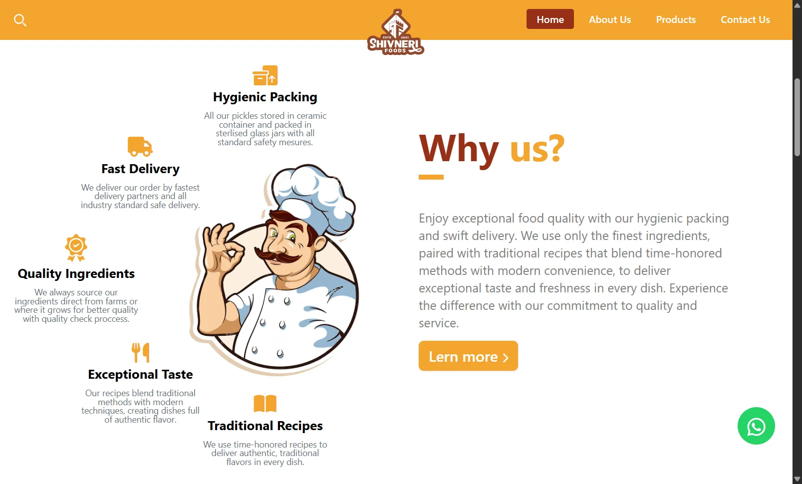 Shivneri Foods Website - Image 1