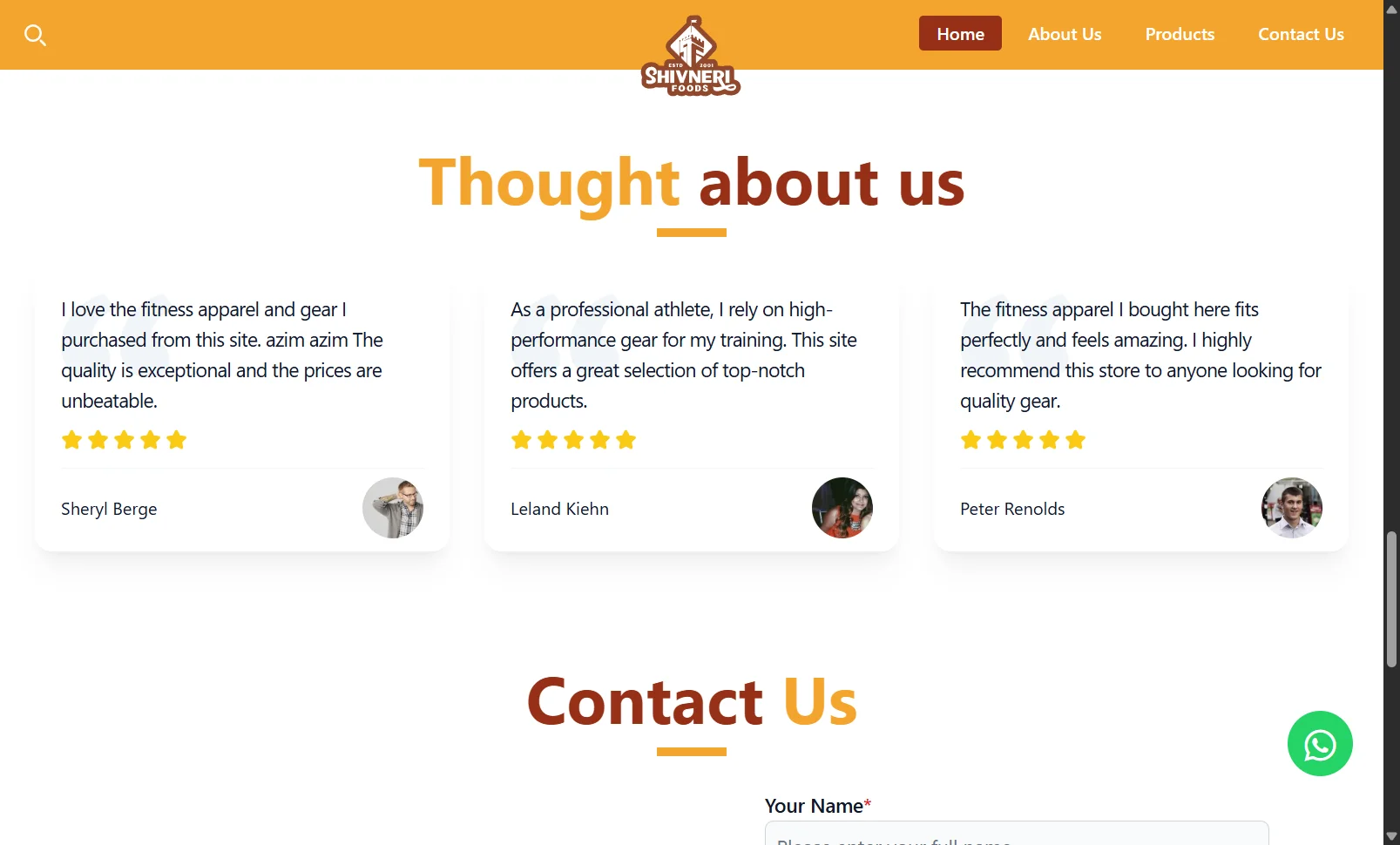 Shivneri Foods Website - Image 3