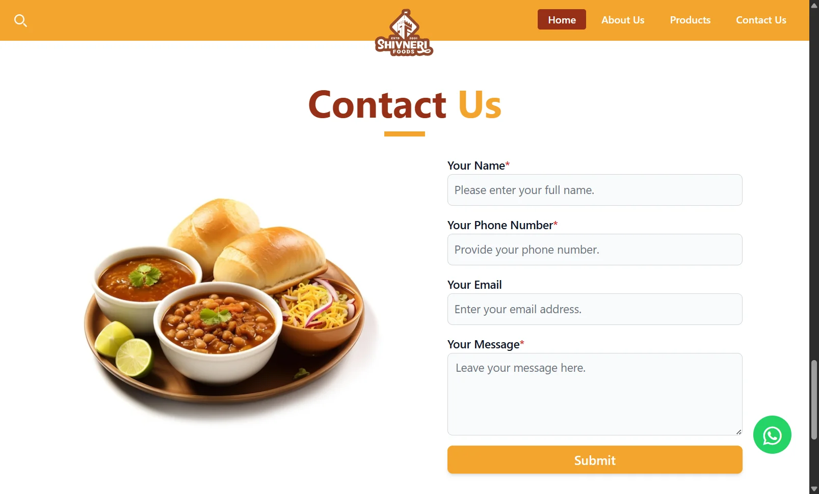 Shivneri Foods Website - Image 4