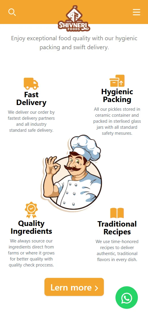 Shivneri Foods Website - Image 5