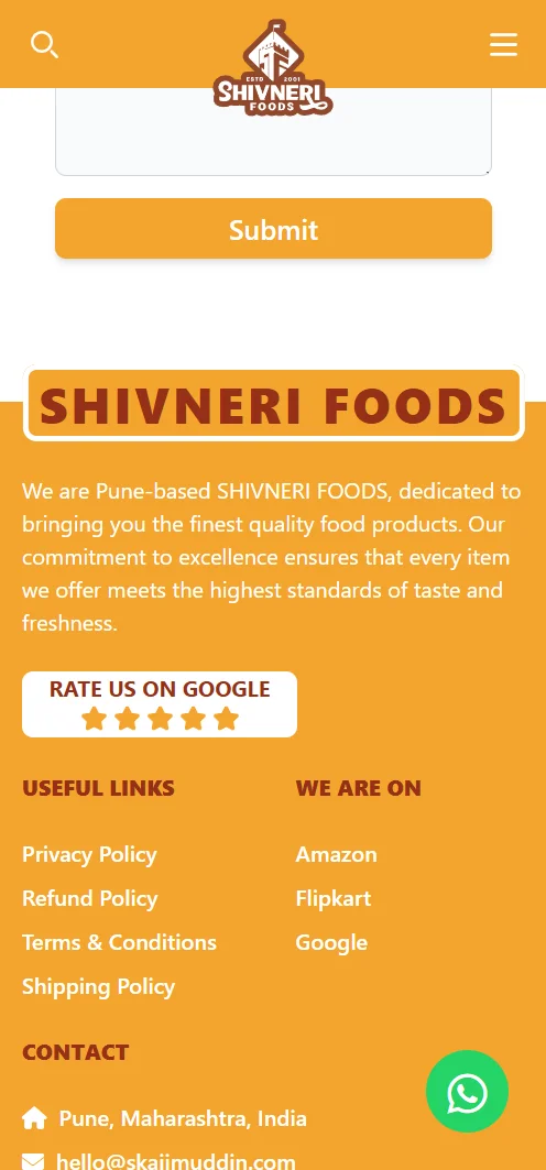 Shivneri Foods Website - Image 7